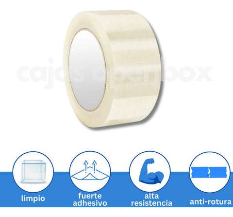 Cinta de Embalaje Transparente 100 Metros / Pack 6 cintas