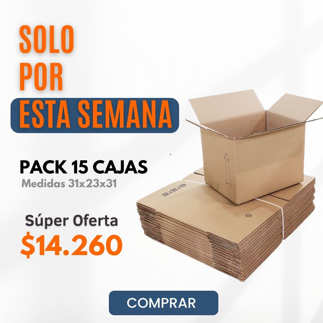 Pack 15 cajas 31x23x31 (pisquera)